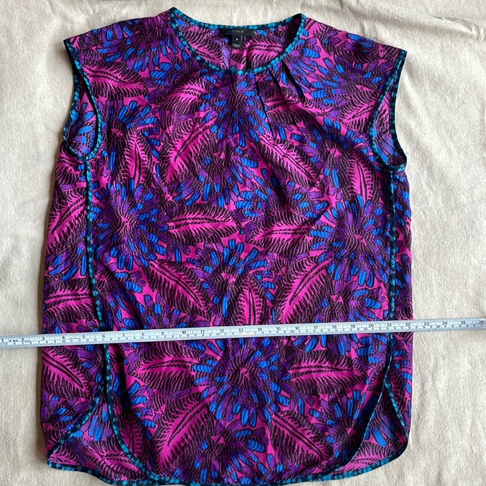 J. Crew Size 4 silk tank blouse with covered seams